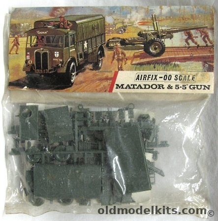 Airfix 1/76 AEC Matador & 5.5 Inch Gun - Bagged, A14V plastic model kit